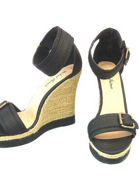 Michael Antonio Black High Platform Sandal  Ankle Strap  Size 6